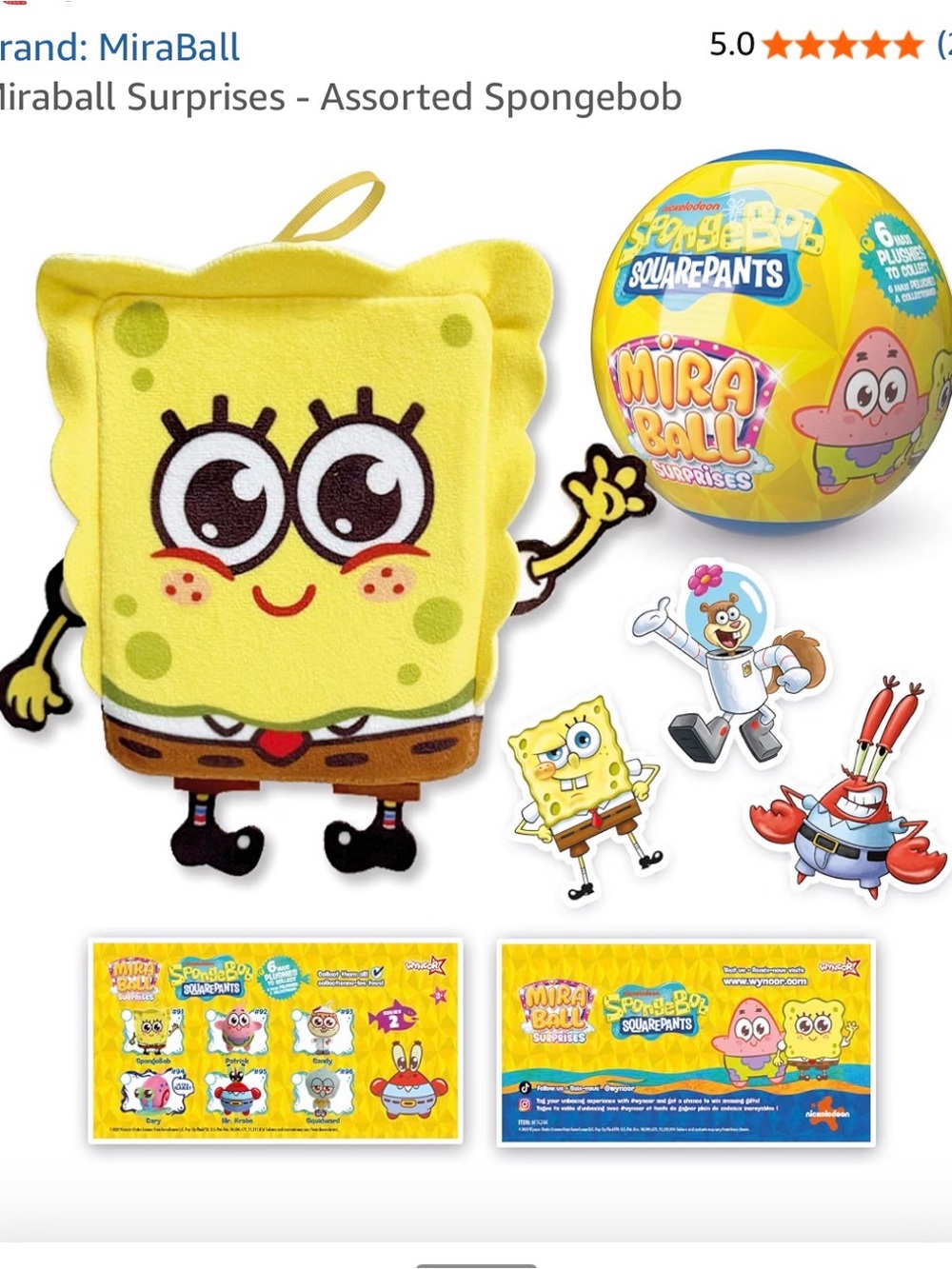 Brand new Miraball SpongeBob Surprise Ball Plushie